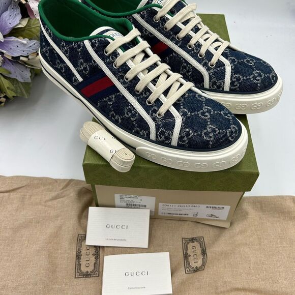 Men’s Gucci tennis 1977 low top sneakers size 13 made in Italy - Picture 2 of 12
